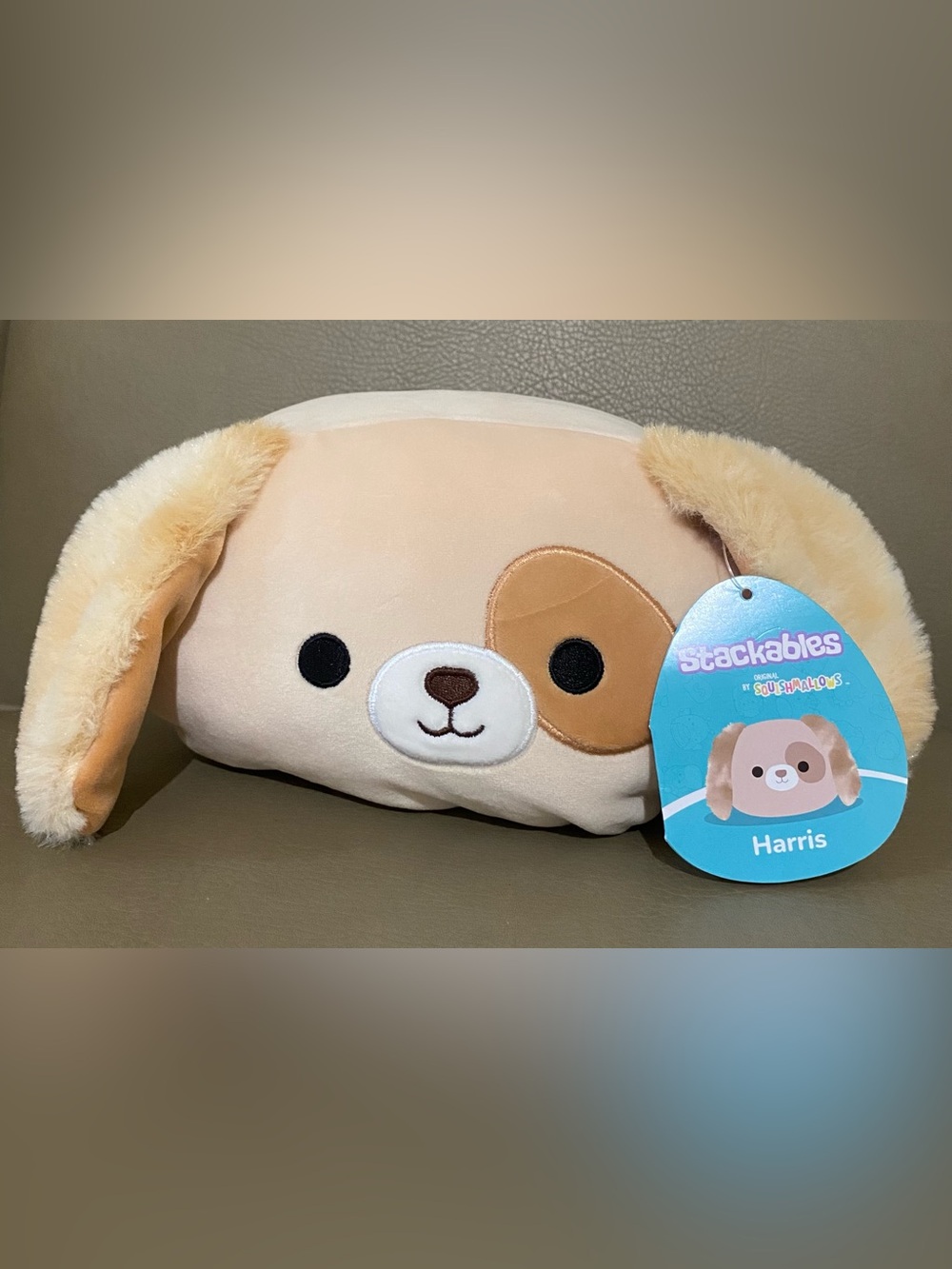 Squishmallows Harris Plush Dog in Cream and Tan
